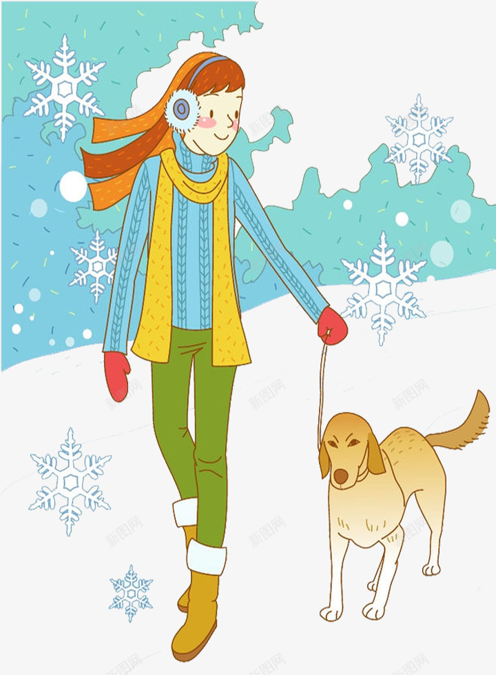 手绘导盲犬png免抠素材_88icon https://88icon.com 与导盲犬一起散步 卡通导盲犬 导盲犬 牵着导盲犬 金毛导盲犬 雪地里的导盲犬 黄色导盲犬