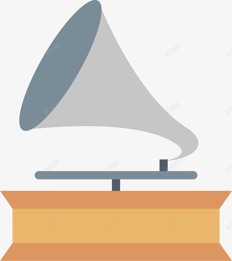 卡通音乐播放器png免抠素材_88icon https://88icon.com 卡通 唱片 喇叭 手绘 播放器 黄色