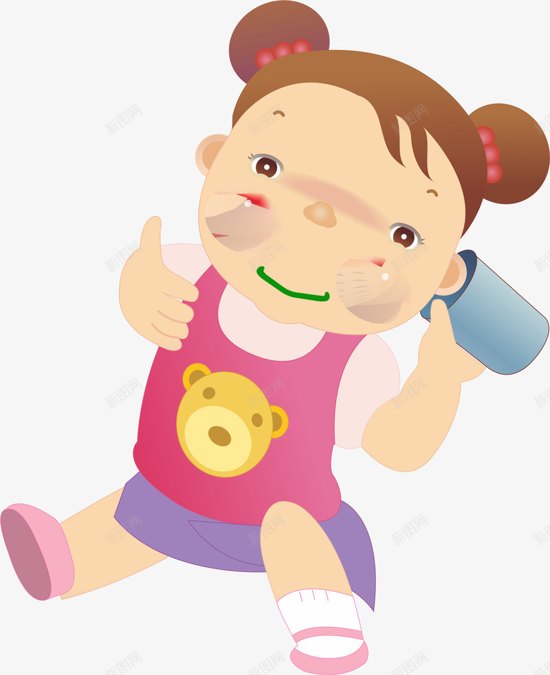 通话的女孩png免抠素材_88icon https://88icon.com 传话筒 卡通人物 小朋友 打电话的人