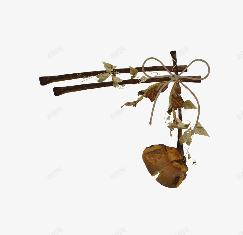漂亮枯枝枯叶png免抠素材_88icon https://88icon.com 枯叶 枯枝 绳子