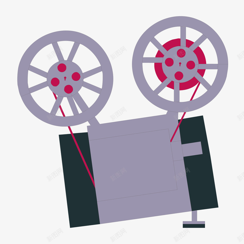 紫色放映机png免抠素材_88icon https://88icon.com 卡通 放映机 电影 紫色