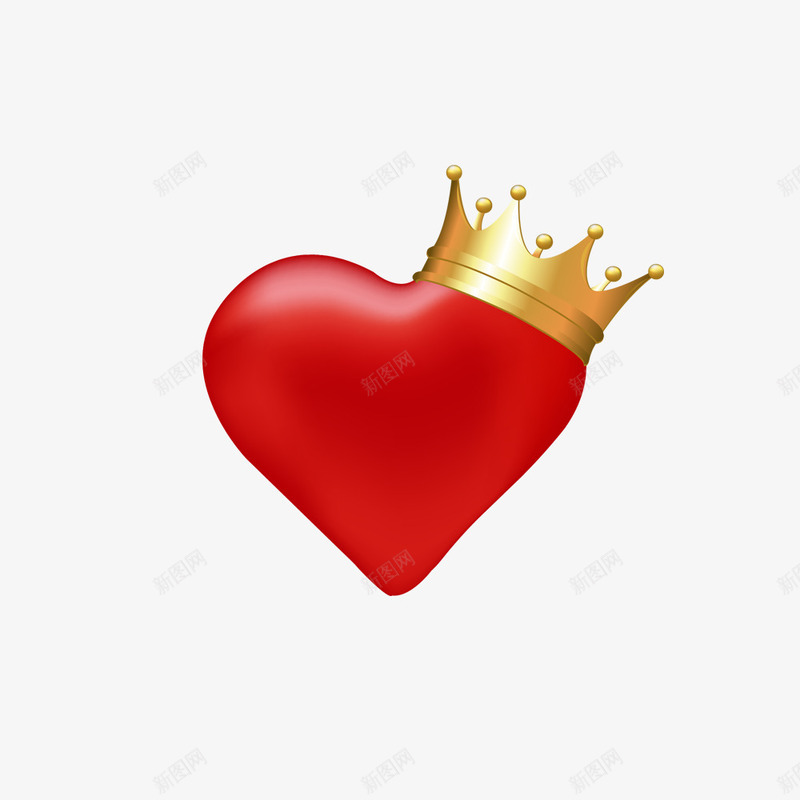 爱心上的王冠png免抠素材_88icon https://88icon.com png图形 png装饰 仁者医心 爱心 王冠 红心 装饰