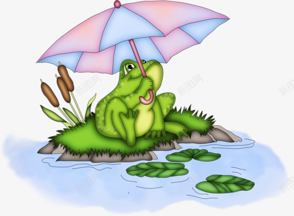 拿伞的青蛙png免抠素材_88icon https://88icon.com 下雨天 卡通青蛙 雨伞 青蛙