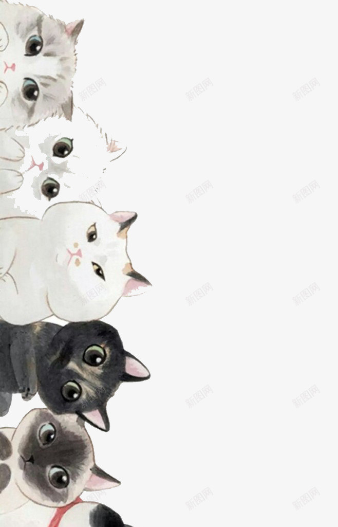 白色可爱手绘猫咪png免抠素材_88icon https://88icon.com 可爱 手绘 猫咪 白色