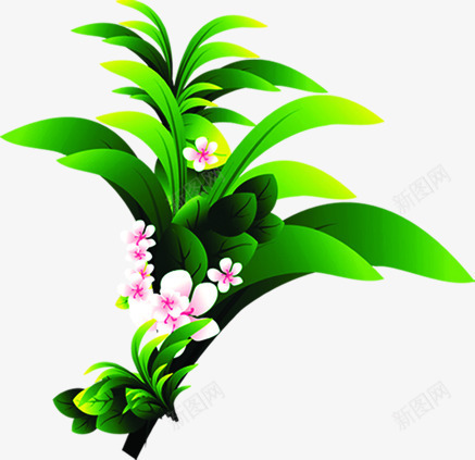 绿色卡通清爽花朵植物png免抠素材_88icon https://88icon.com 卡通 植物 清爽 绿色 花朵