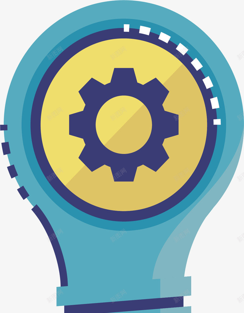 蓝色科技齿轮灯泡矢量图ai免抠素材_88icon https://88icon.com 灯泡 矢量png 科技感 蓝色灯泡 齿轮 齿轮灯泡 矢量图