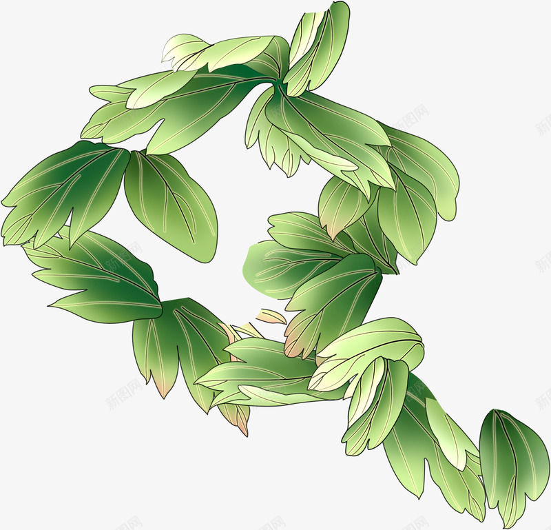 手绘绿色清新树叶造型绘画png免抠素材_88icon https://88icon.com 树叶 清新 绘画 绿色 造型
