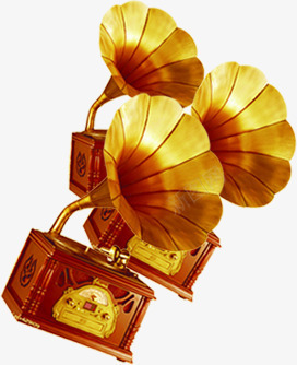 金色复古喇叭音乐留声机png免抠素材_88icon https://88icon.com 喇叭 复古 留声机 金色 音乐