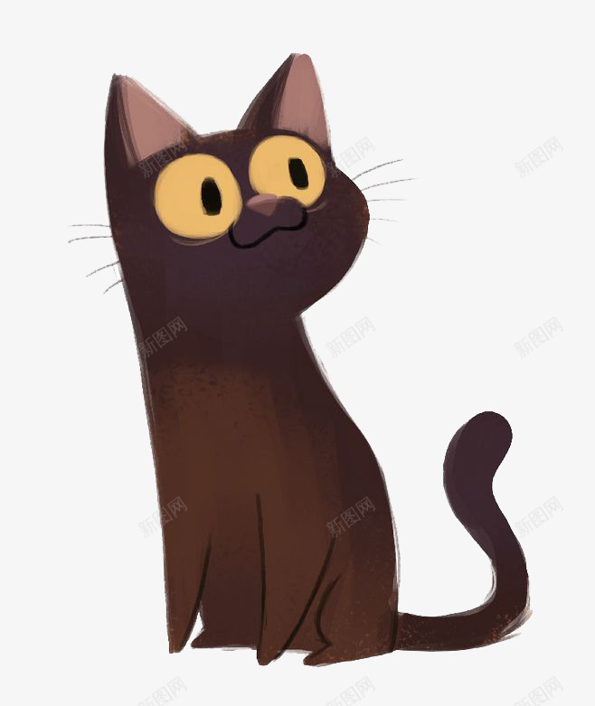 卡通猫咪png免抠素材_88icon https://88icon.com 卡通 大眼睛 猫咪 装饰 金眼黑猫 黑色