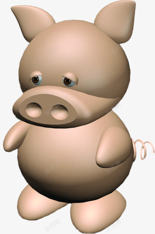 卡通手绘立体小猪png免抠素材_88icon https://88icon.com 3D立体 卡通手绘 小猪 悲伤的小猪
