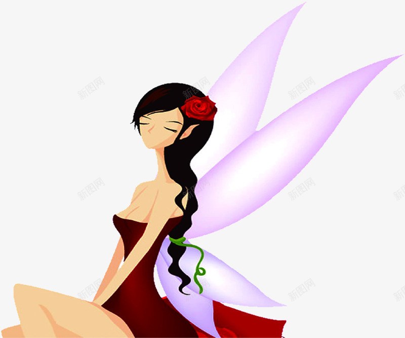 可爱手绘惬意美女花仙子造型png免抠素材_88icon https://88icon.com 仙子 可爱 惬意 美女 造型