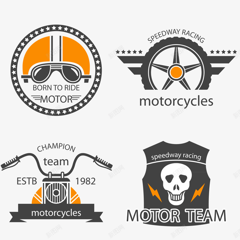 徽章的摩托车png免抠素材_88icon https://88icon.com 徽章 指南针 摩托车 眼镜 骷髅