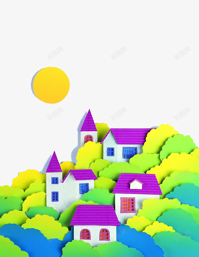 贴图房子树林图案png免抠素材_88icon https://88icon.com 图案 房子 树林 绿色 贴图