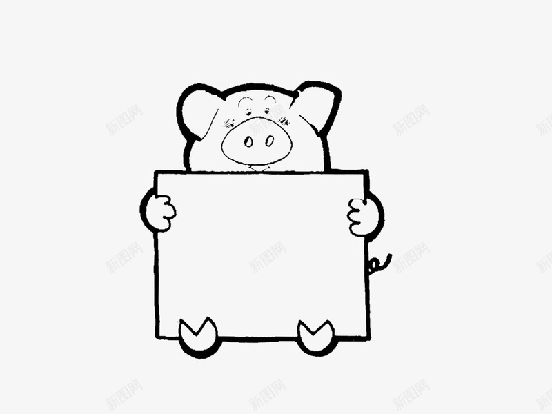 小猪边框psd免抠素材_88icon https://88icon.com 卡通小猪 小猪边框 猪