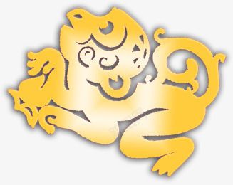 黄色可爱猴子造型剪纸png免抠素材_88icon https://88icon.com 剪纸 可爱 猴子 造型 黄色