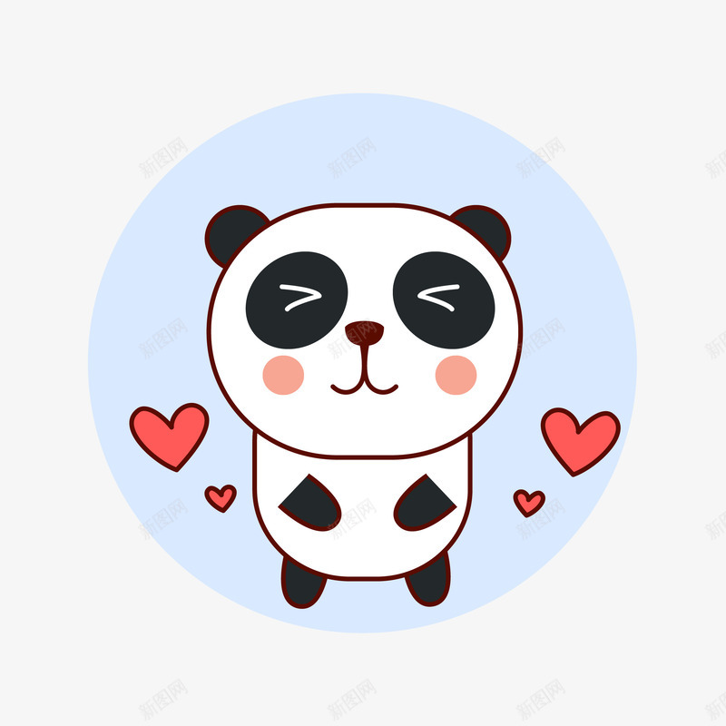 黑色圆弧熊猫卡通插画矢量图ai免抠素材_88icon https://88icon.com 创意 卡通插画 圆弧 弧度 弯曲 熊猫 眼睛 耳朵 黑色 矢量图