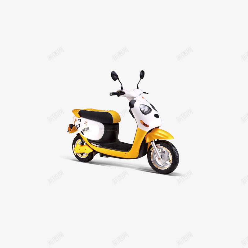 黄色的熊猫电动车矢量图ai免抠素材_88icon https://88icon.com 实物 熊猫电动车 电动车 黄色 矢量图