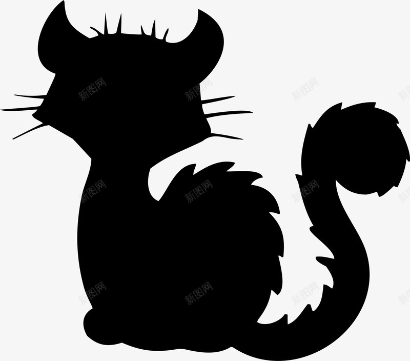 黑色卡通野猫png免抠素材_88icon https://88icon.com 万圣节 卡通猫咪 妖魔鬼怪 惊悚恐怖 鬼节 黑色野猫