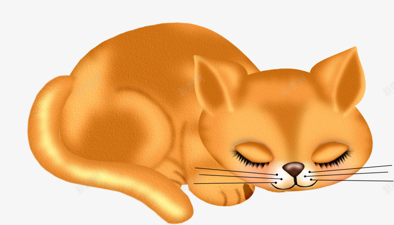 棕色猫咪png免抠素材_88icon https://88icon.com 猫咪 睡觉的猫咪 贪睡的猫咪