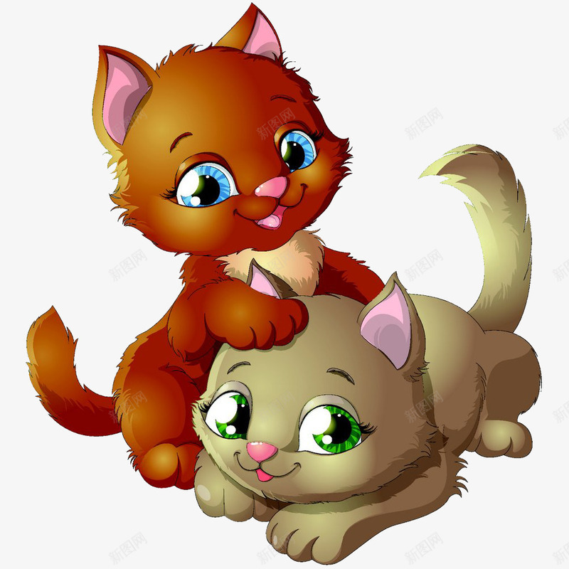 玩耍的两只小猫咪psd免抠素材_88icon https://88icon.com 两只 可爱的猫 小猫咪 玩耍