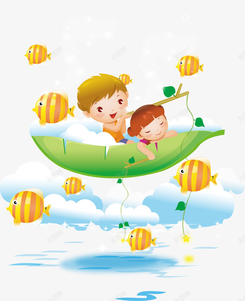 儿童插画大海小船矢量图ai免抠素材_88icon https://88icon.com 儿童 大海 大海小船 小船 插画 矢量插画 素材 矢量图