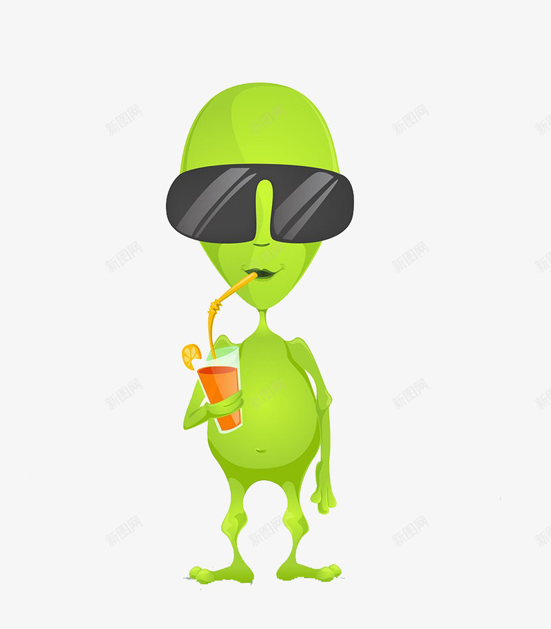 小绿人喝饮料png免抠素材_88icon https://88icon.com 凉爽 卡通手绘 口渴 喝 水 清爽 饮料
