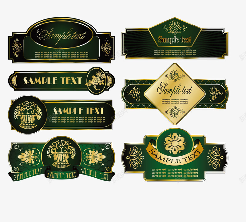金色植物花纹装饰标签矢量图ai免抠素材_88icon https://88icon.com 标签 标签AI矢量 植物 植物矢量 植物花纹 欧式标贴 矢量植物 矢量花纹 绿底 花纹 花纹矢量 花纹金色 花边纹样 装饰 装饰标签 装饰矢量 装饰花纹 金色 金色标签 金色矢量 金色花纹 金边 矢量图