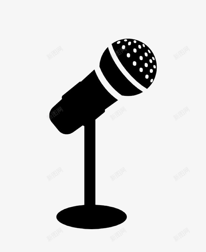 手绘播音话筒png免抠素材_88icon https://88icon.com 卡通 手绘 话筒 黑色