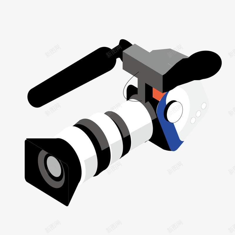 卡通专业摄像机照相机矢量图ai免抠素材_88icon https://88icon.com 专业 卡通 摄像机 照相机 矢量图