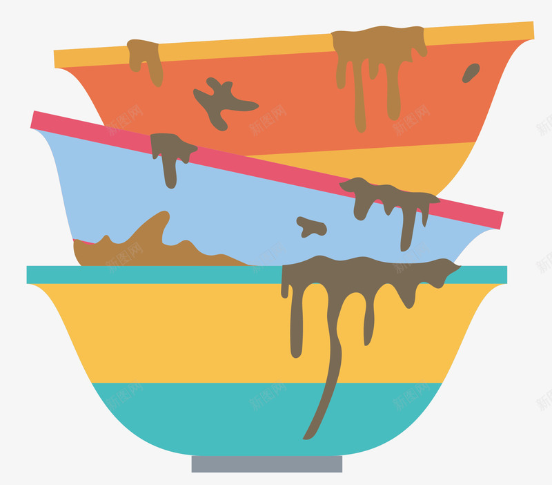 堆叠的卡通餐具png免抠素材_88icon https://88icon.com 卡通风格 卡通餐具 堆叠 堆叠的餐具 油渍 肮脏的餐具