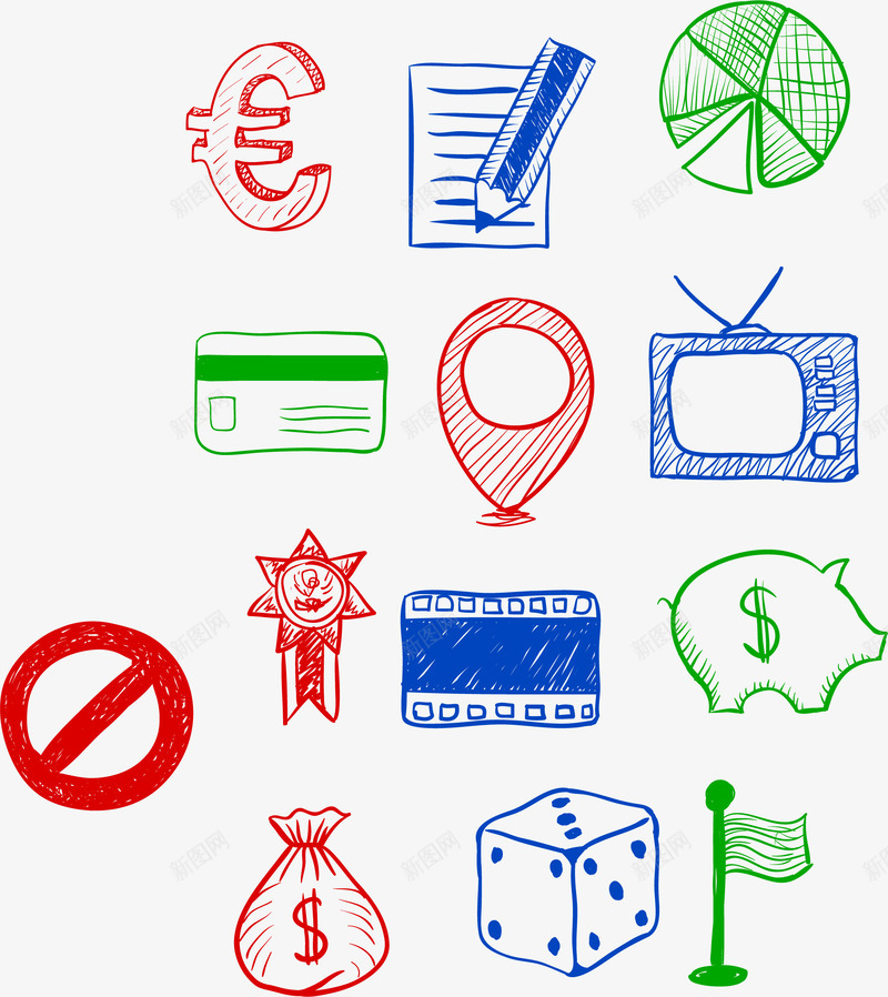 黑白电视机矢量图eps免抠素材_88icon https://88icon.com 复古 徽章 电视机 矢量素材 筛子 钱袋 矢量图
