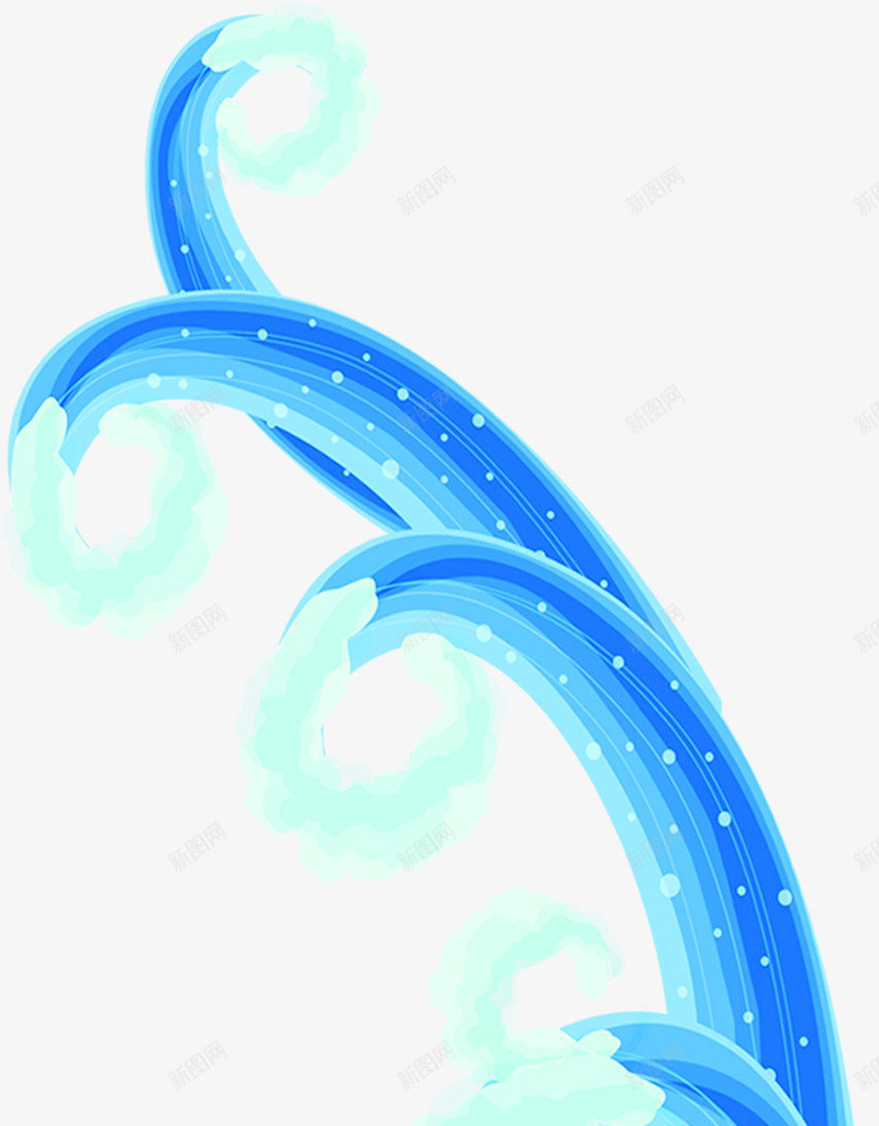 蓝色效果卡通海报浪花png免抠素材_88icon https://88icon.com 卡通 效果 浪花 海报 蓝色