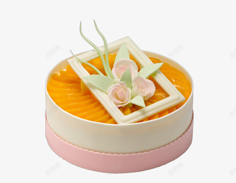美味水果蛋糕png免抠素材_88icon https://88icon.com 水果 甜品 生日蛋糕 黄色