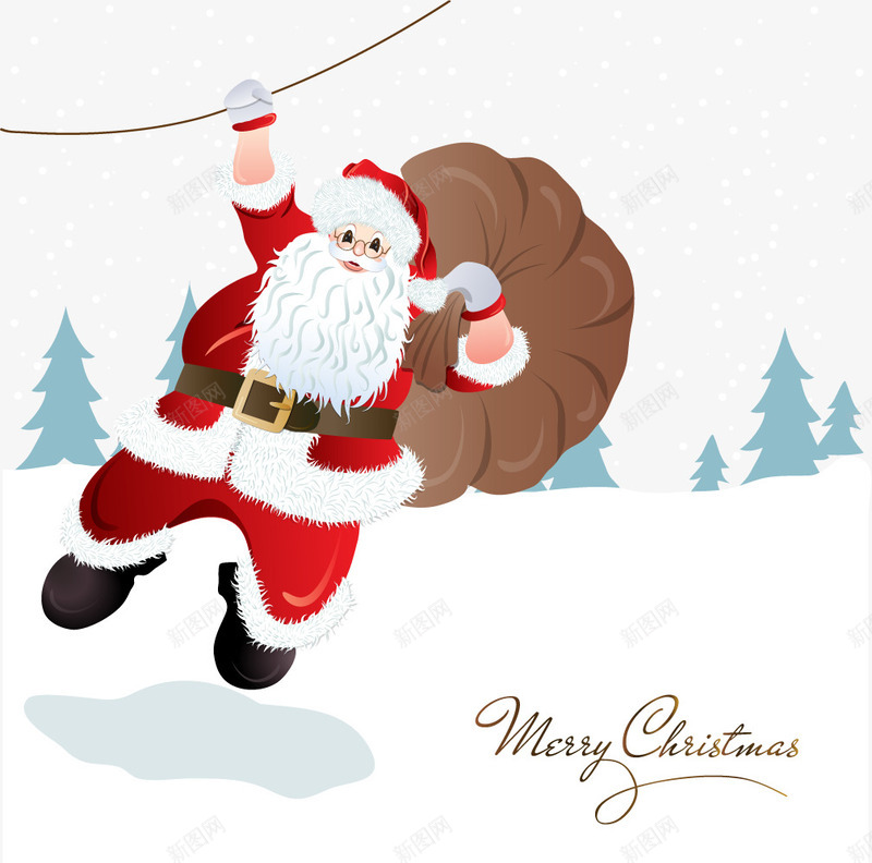 送礼物的圣诞老人png免抠素材_88icon https://88icon.com 圣诞老人 圣诞节图片素材 矢量素材 送礼物 雪地 雪花 飘雪