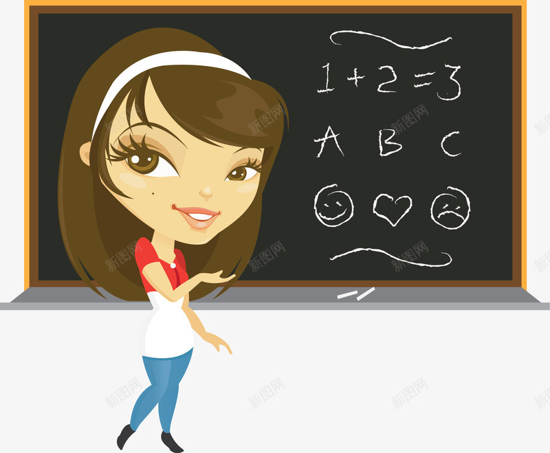 卡通老师教学教课png免抠素材_88icon https://88icon.com 名师 教学 数学 老师 讲课 课堂