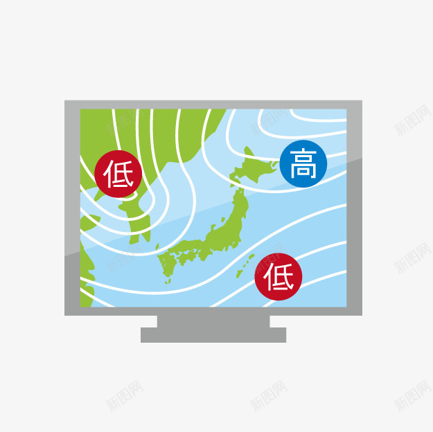 卡通冷空气播报png免抠素材_88icon https://88icon.com 冷空气播报 卡通节目 天气预报 电视台