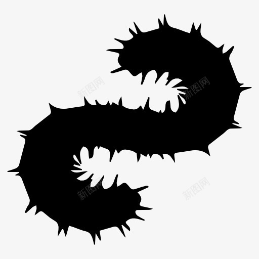 毛毛虫剪影png免抠素材_88icon https://88icon.com 动物 投影 昆虫 黑色剪影