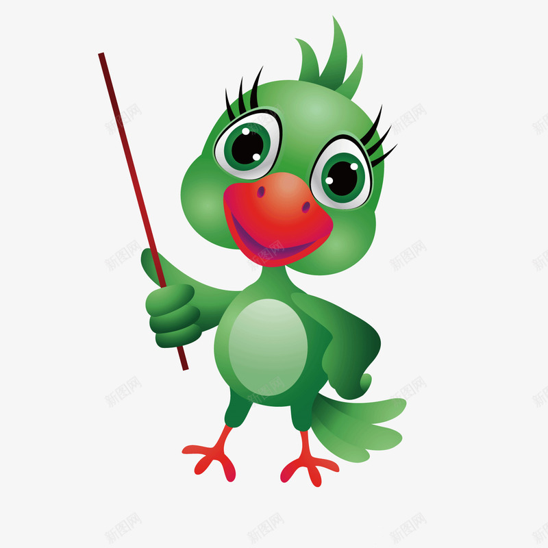 卡通绿色鸭子老师png免抠素材_88icon https://88icon.com 绿色 鸭子 鸭子老师