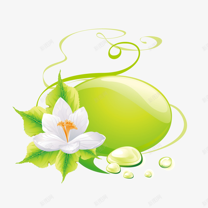 世界环境日绿色标签png免抠素材_88icon https://88icon.com 卡通植物 文案背景 环保装饰 环境日 白色花朵 绿色标签