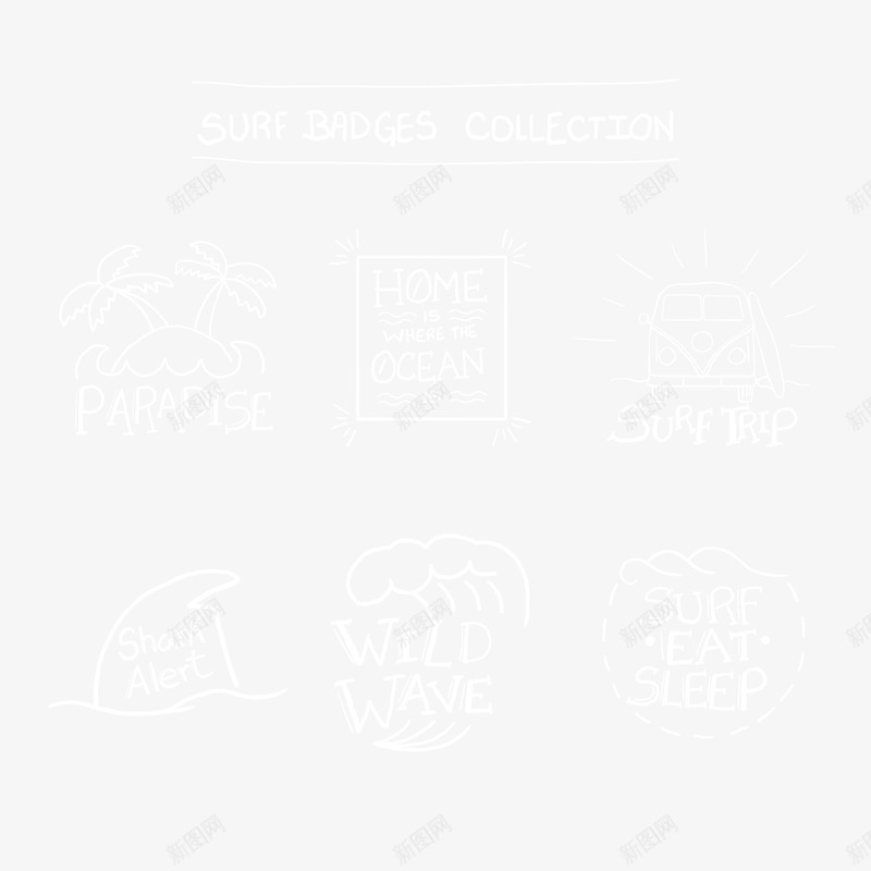 创意冲浪徽章png免抠素材_88icon https://88icon.com 冲浪徽章 冲浪标志 圆形 标签 白色 英文字母
