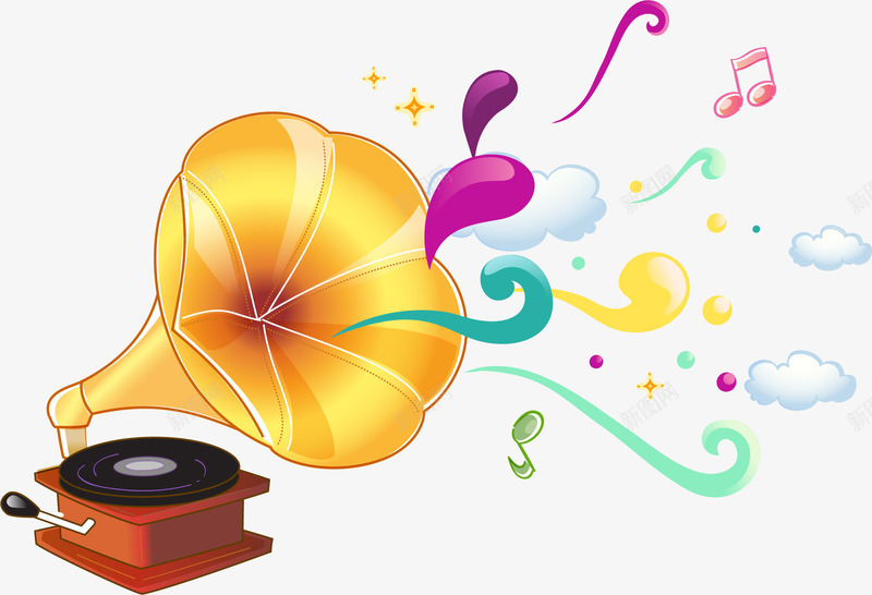 音乐喇叭矢量图ai免抠素材_88icon https://88icon.com 乐器 喇叭 音乐 矢量图