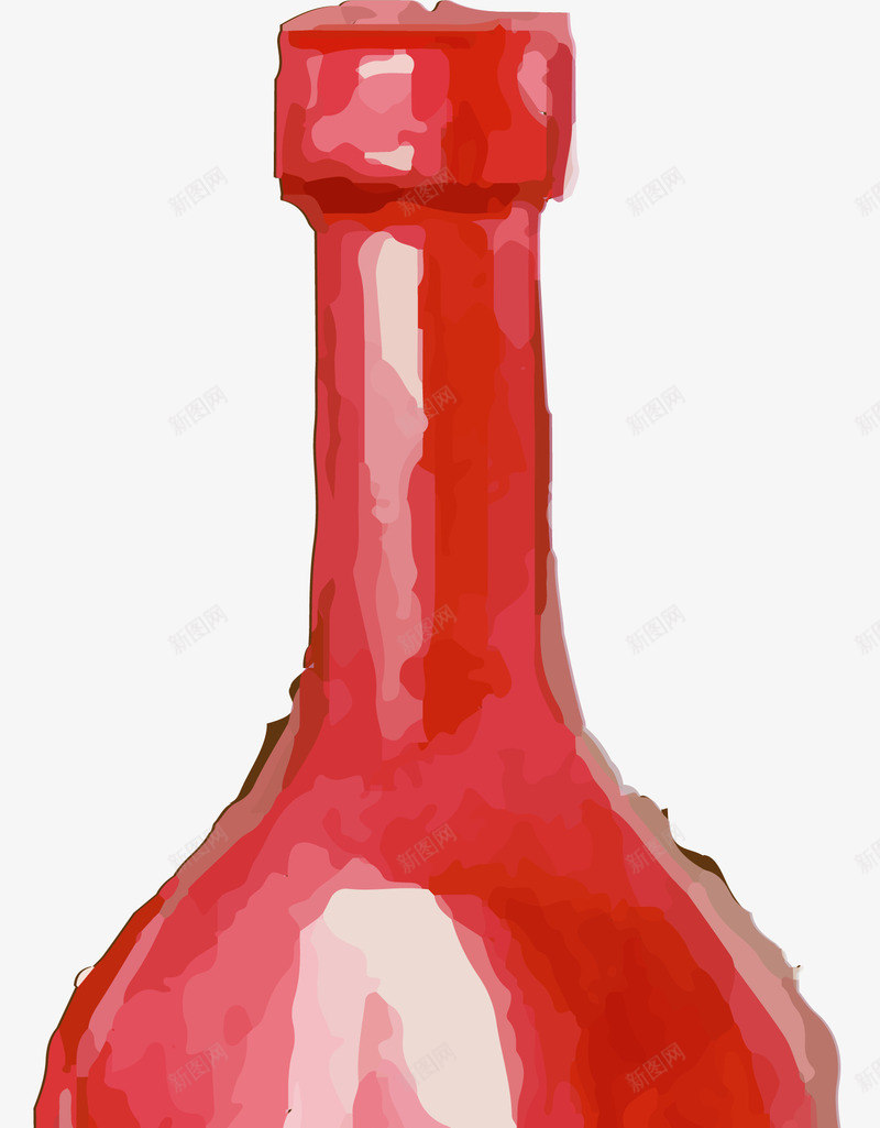 手绘红色酒瓶瓶子png免抠素材_88icon https://88icon.com 小清新 手绘酒瓶 水彩 简约 红色瓶子 红色酒瓶