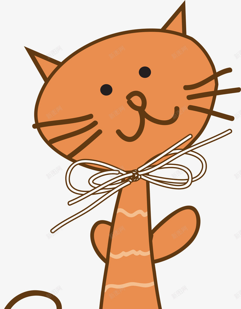 手绘黄色猫咪胡须png免抠素材_88icon https://88icon.com 可爱 呆萌 手绘猫咪 蝴蝶结 黄色猫咪 黑色胡须