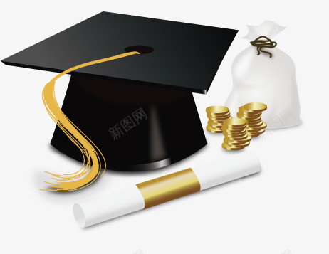 学士帽png免抠素材_88icon https://88icon.com 学位 学士学位 学士帽 证书 金币 钱袋