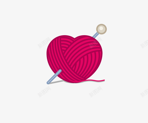 织毛衣的毛线png免抠素材_88icon https://88icon.com 心型 毛线 毛线图片 红色