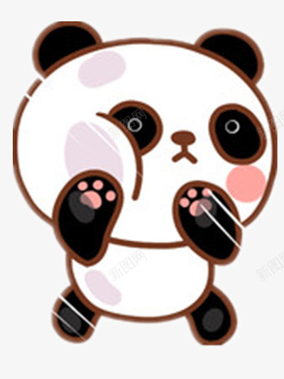 呆萌的熊猫png免抠素材_88icon https://88icon.com 动物 爪子 白色 黑色