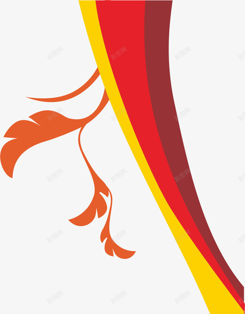 橘色线条底纹cdr免抠素材_88icon https://88icon.com 叶子 橘色 线条底纹