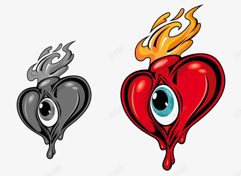 长眼睛的心形png免抠素材_88icon https://88icon.com 心形 眼睛 红心