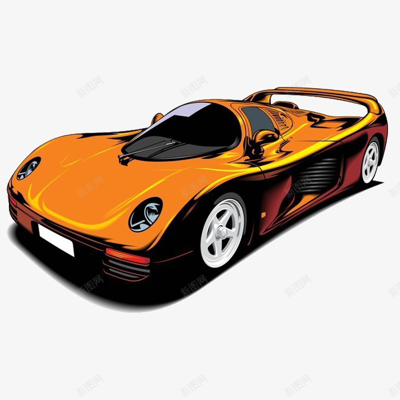 跑车png免抠素材_88icon https://88icon.com 橘色 橙色 跑车 酷炫