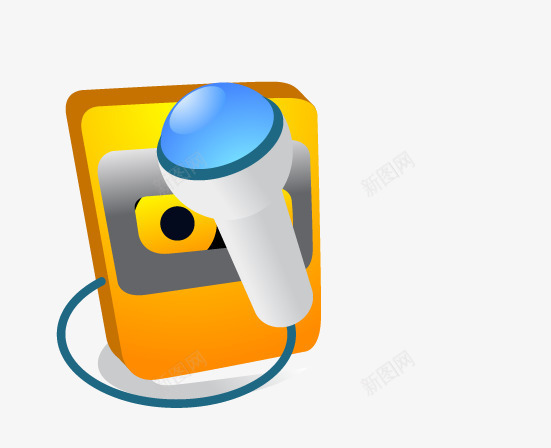 卡通录音机png免抠素材_88icon https://88icon.com 乐器 卡通 矢量彩色 话筒 音乐 音乐器材